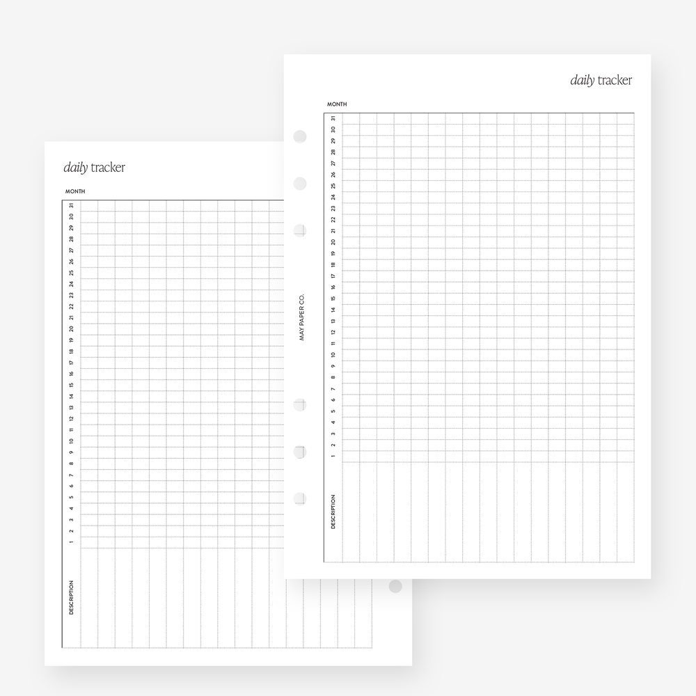 Daily Tracker Planner Insert A5 Planner Refills Australia May Paper Co