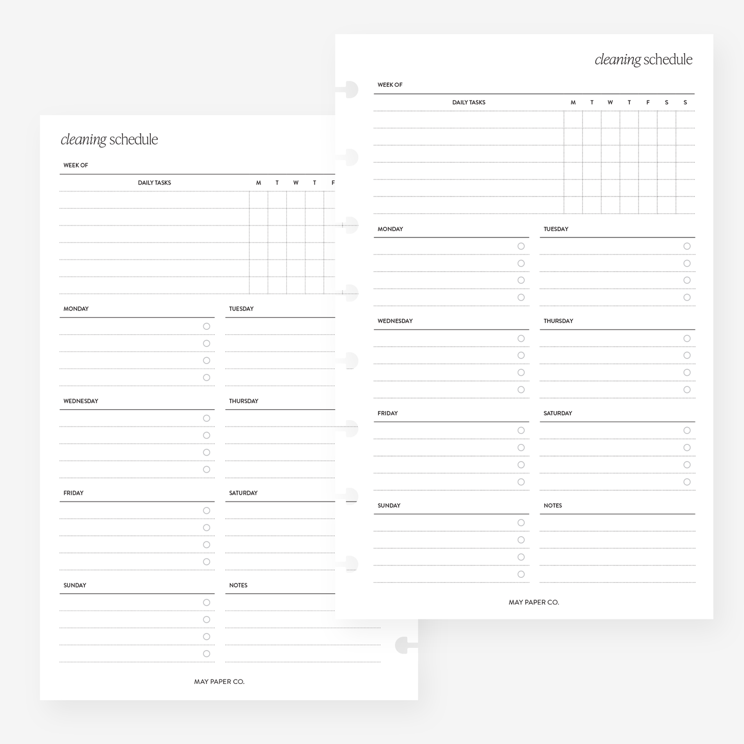 Cleaning Schedule Planner Insert | A5 Planner Refills Australia | MAY ...